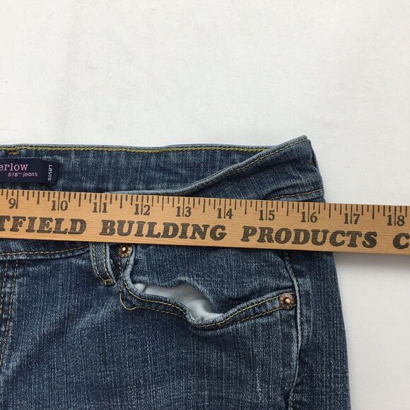 LEVIS 518 Jeans Women 13M (32x32) Super Low Boot Cut Stretch Denim Blue - Picture 10 of 12